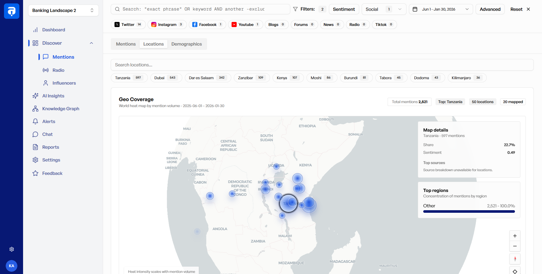 Geo hotspot layer - geographic activity clusters