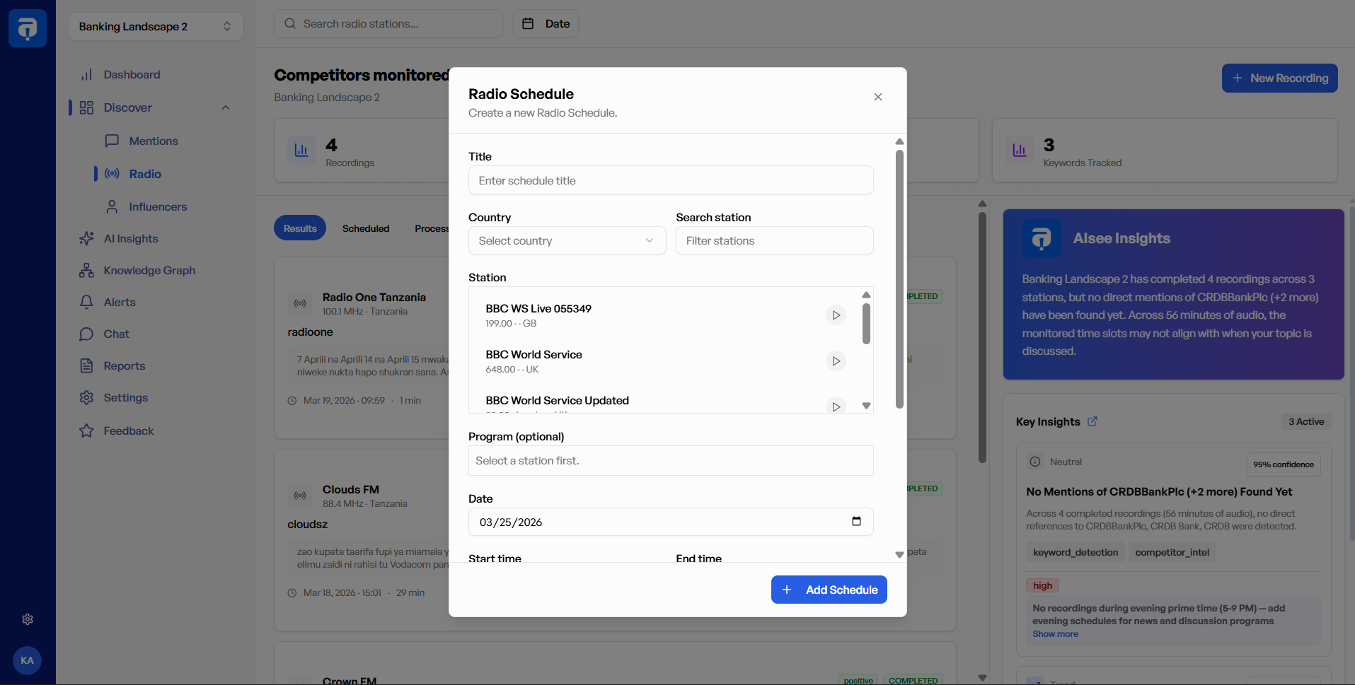 Select your stations